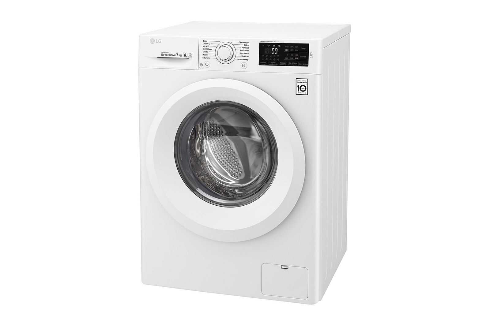 LG Lave-linge 7 KG | 6 Motion Direct Drive™ | A+++(-30%) | Smart Diagnosis™ | Moteur Direct Drive™ garanti 10 ans, LG F72J53WH