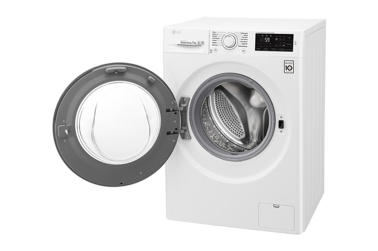 LG Lave-linge 7 KG | 6 Motion Direct Drive™ | A+++(-30%) | Smart Diagnosis™ | Moteur Direct Drive™ garanti 10 ans, LG F72J53WH