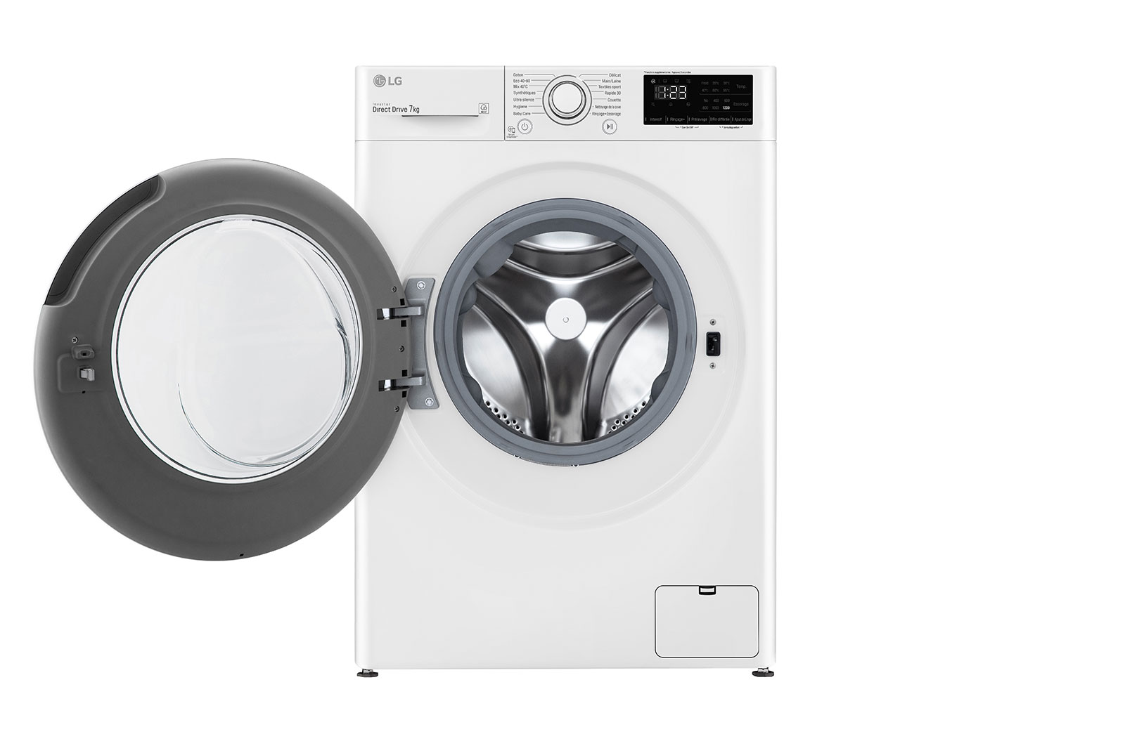 LG Lave-linge 7 kg - 59L | AI Direct Drive™ | Smart Diagnosis™ | Moteur Direct Drive™ garanti 10 ans | D, LG F72N23WH