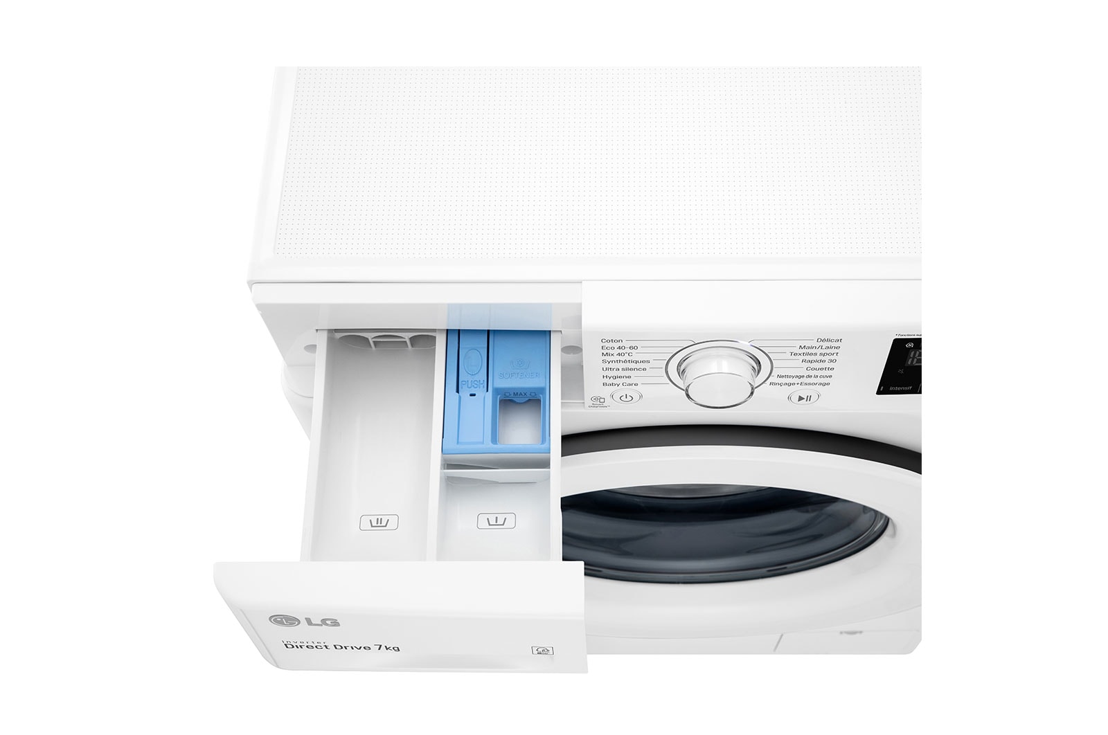 LG Lave-linge 7 kg - 59L | AI Direct Drive™ | Smart Diagnosis™ | Moteur Direct Drive™ garanti 10 ans | D, LG F72N23WH