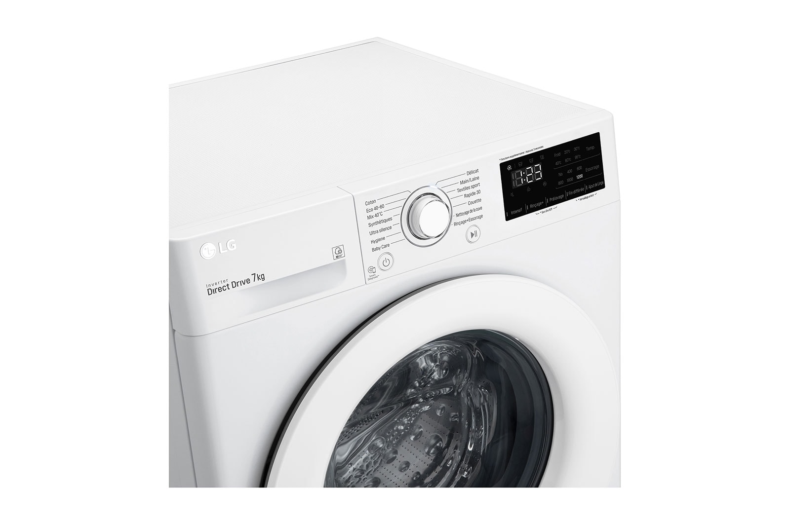 LG Lave-linge 7 kg - 59L | AI Direct Drive™ | Smart Diagnosis™ | Moteur Direct Drive™ garanti 10 ans | D, LG F72N23WH