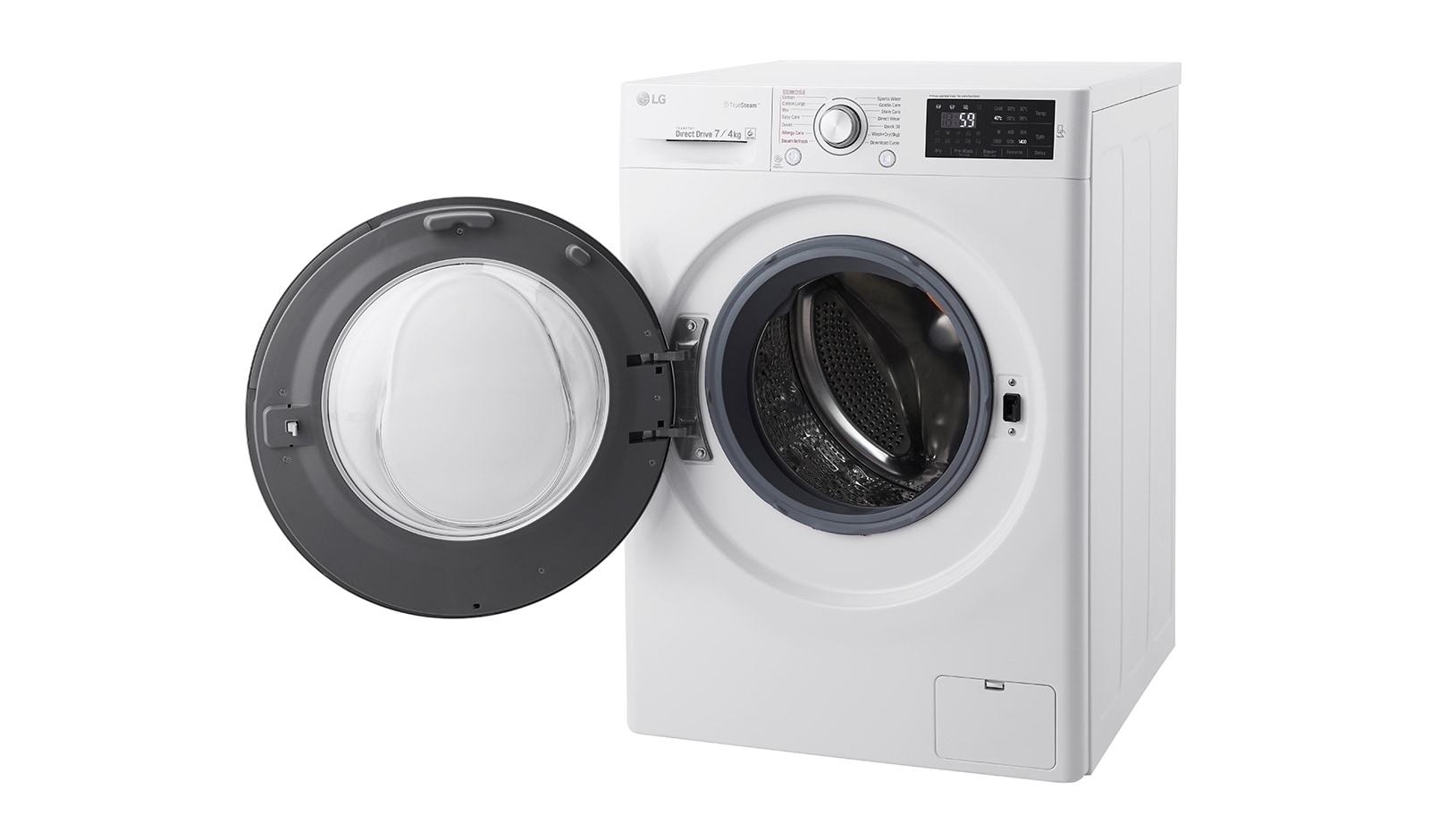 LG Lavante-séchante 7/4KG | 6 Motion™ Direct Drive | Hublot argenté | Smart NFC Tag On, LG F742212WR