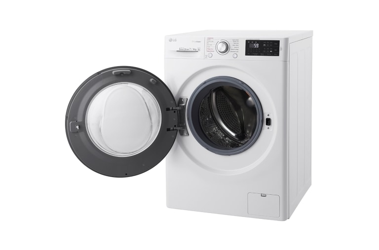 LG Lavante-séchante 7/4KG | 6 Motion™ Direct Drive | Hublot argenté | Smart NFC Tag On, LG F742212WR