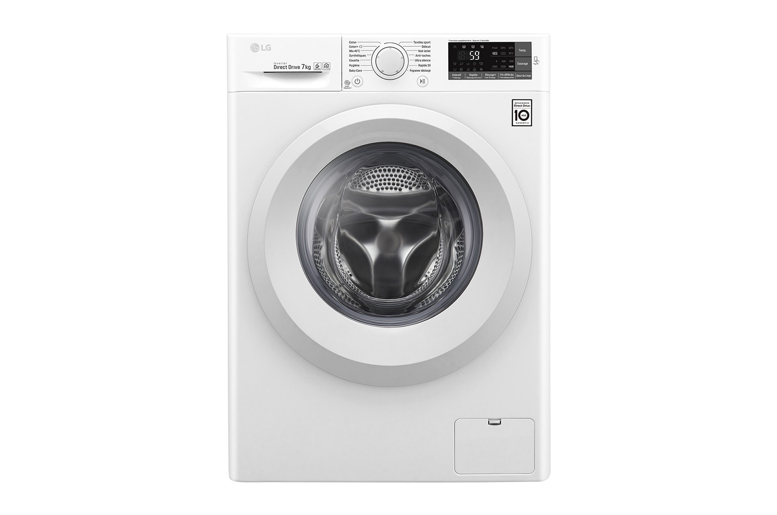 LG Lave-linge 7 KG | 6 Motion Direct Drive™ | A+++(-30%) | Smart Diagnosis™ | Moteur Direct Drive™ garanti 10 ans, LG F74J53WH