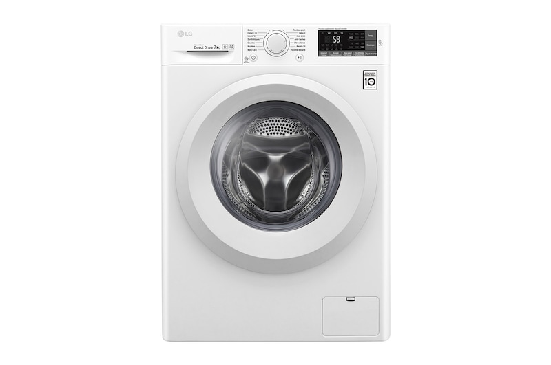 LG Lave-linge 7 KG | 6 Motion Direct Drive™ | A+++(-30%) | Smart Diagnosis™ | Moteur Direct Drive™ garanti 10 ans, LG F74J53WH