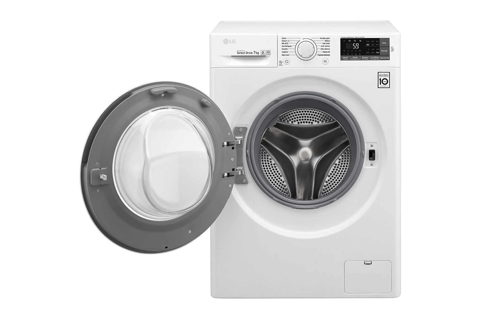 LG Lave-linge 7 KG | 6 Motion Direct Drive™ | A+++(-30%) | Smart Diagnosis™ | Moteur Direct Drive™ garanti 10 ans, LG F74J53WH
