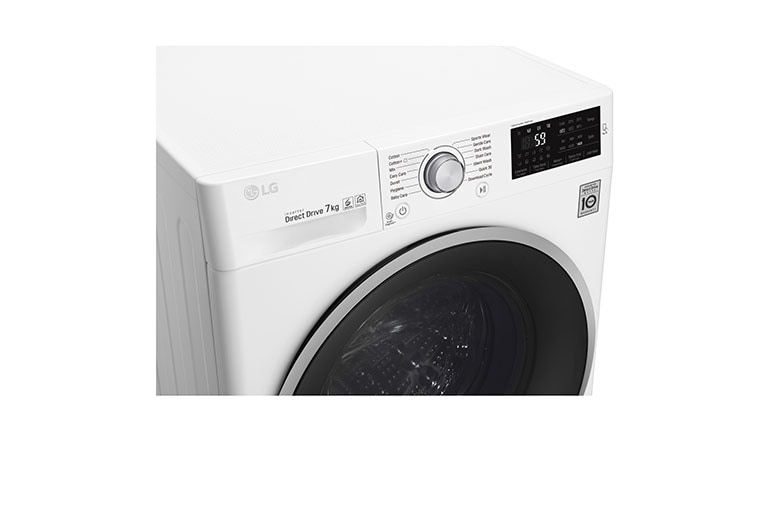 LG Lave-linge 7 KG | 6 Motion Direct Drive™ | A+++(-30%) | Smart Diagnosis™ | Moteur Direct Drive™ garanti 10 ans, LG F74J61WH