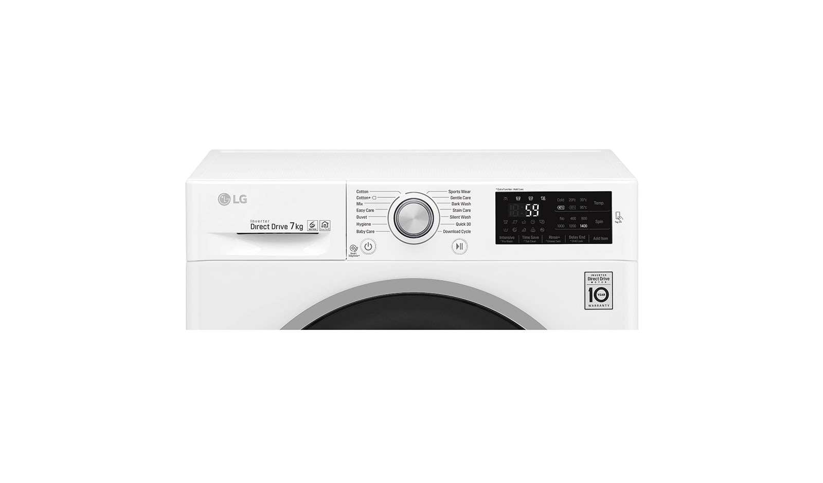 LG Lave-linge 7 KG | 6 Motion Direct Drive™ | A+++(-30%) | Smart Diagnosis™ | Moteur Direct Drive™ garanti 10 ans, LG F74J61WH