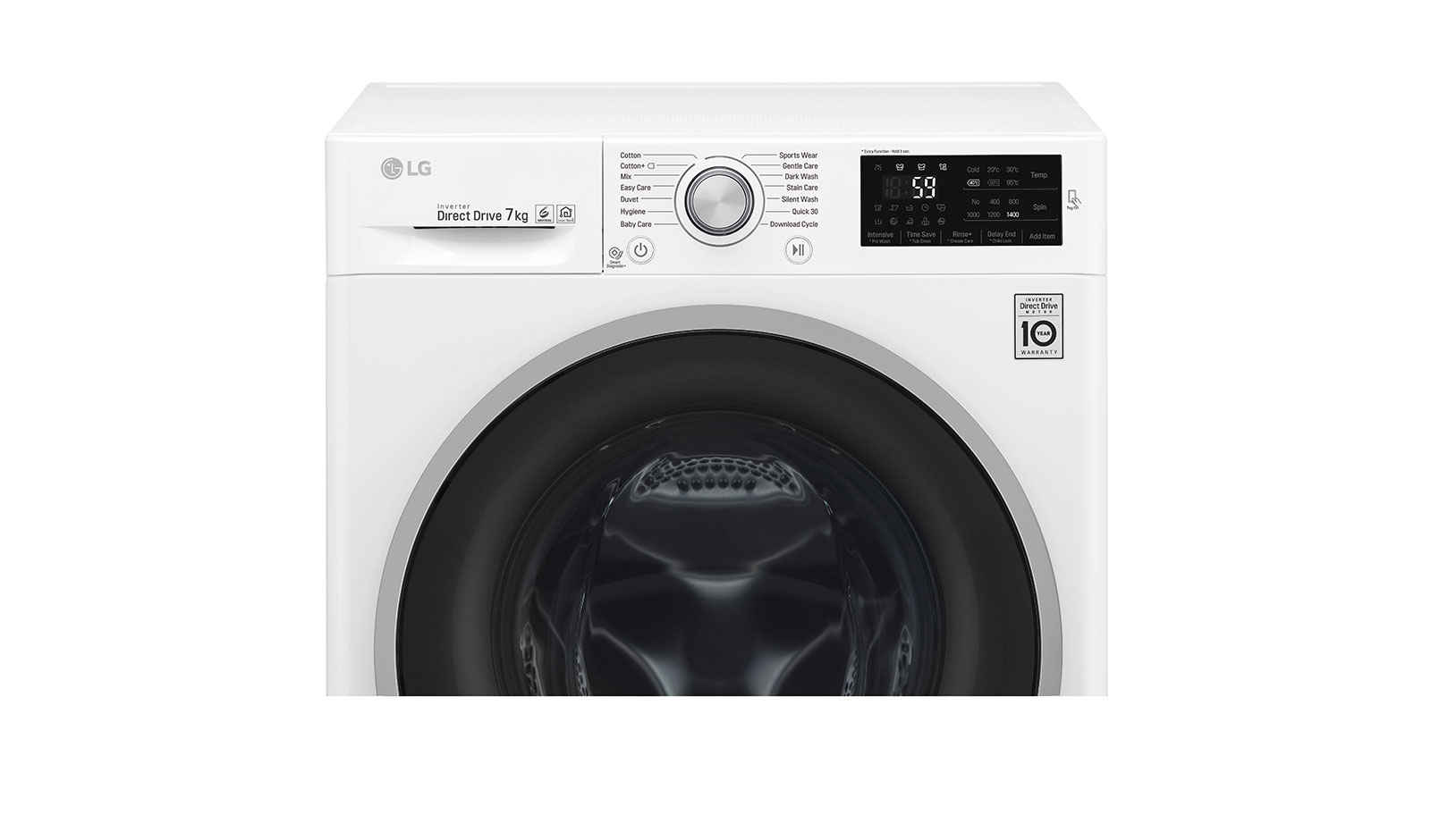 LG Lave-linge 7 KG | 6 Motion Direct Drive™ | A+++(-30%) | Smart Diagnosis™ | Moteur Direct Drive™ garanti 10 ans, LG F74J61WH