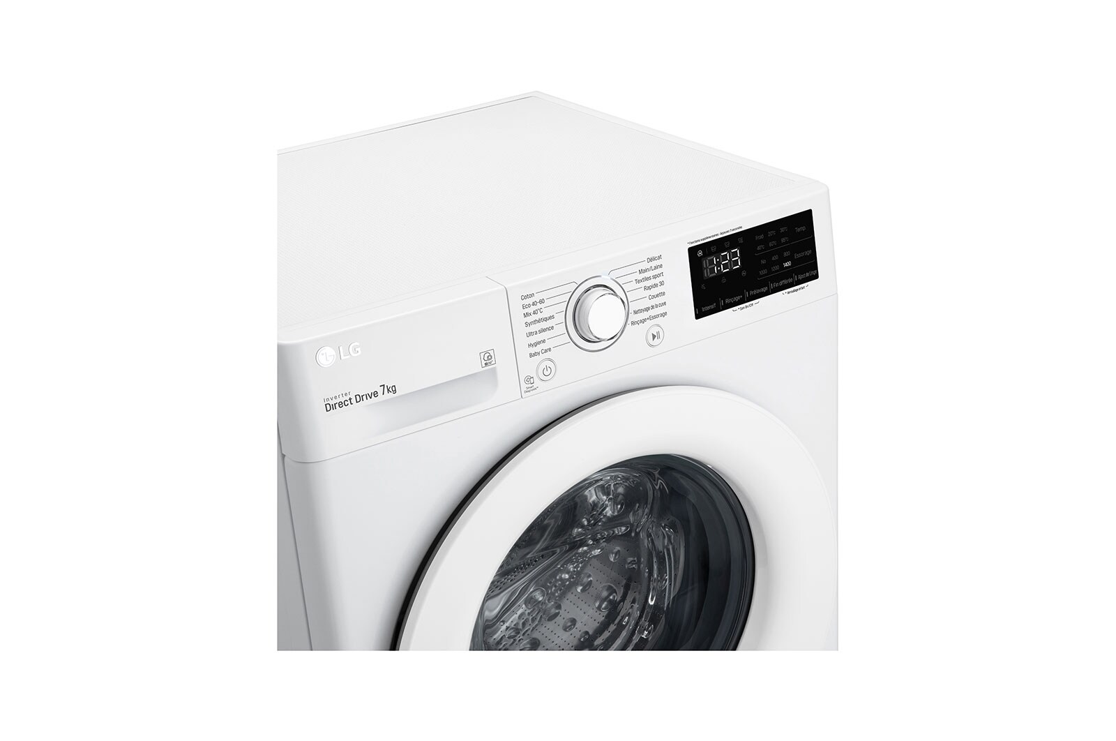 LG Lave-linge 7 KG - 59L | AI Direct Drive™ | Moteur Direct Drive™ garanti 10 ans | 6 Motion™ | 74/55dB | D, LG F74N23WH