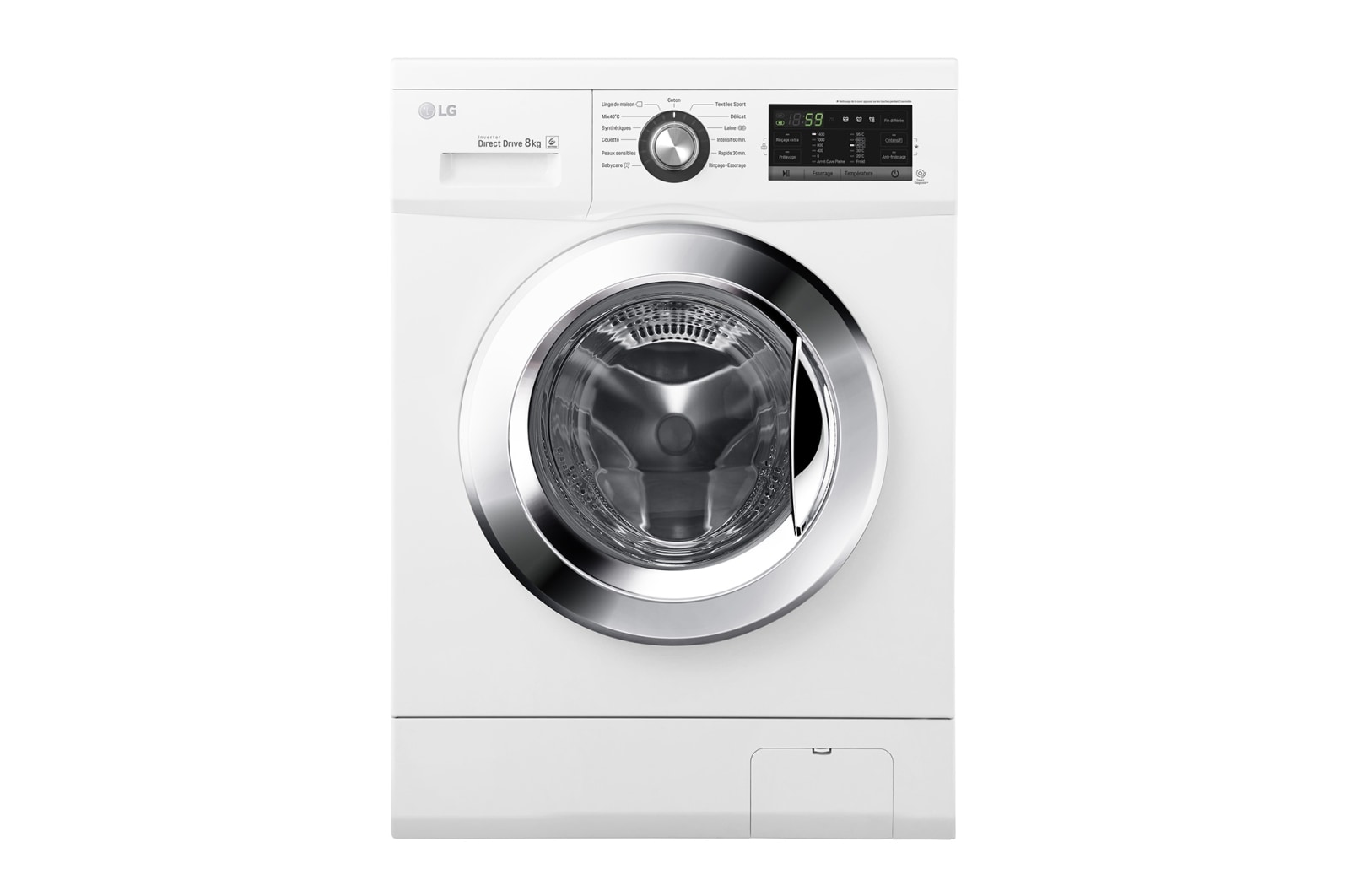 LG Lave-Linge 8KG |1400 tours | 6 Motion Direct Drive™ | A+++-30% | Smart Diagnosis™ | Moteur Direct Drive™ – Garanti 10 ans , LG F84G62WH