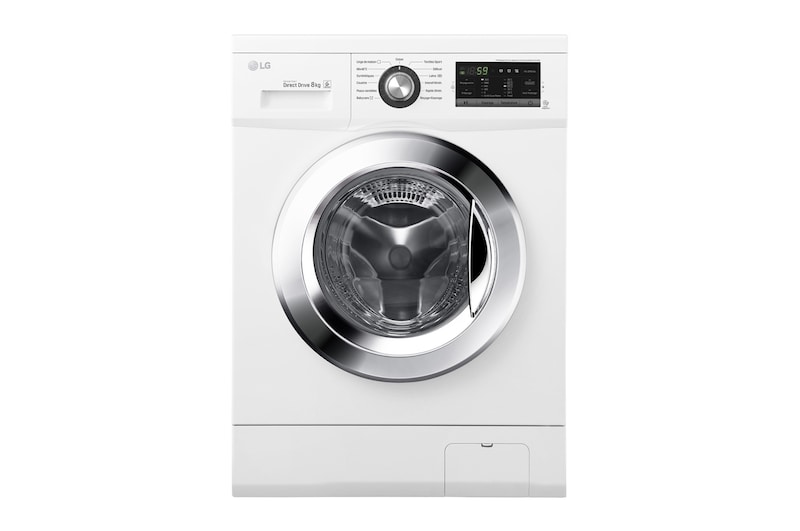LG Lave-Linge 8KG |1400 tours | 6 Motion Direct Drive™ | A+++-30% | Smart Diagnosis™ | Moteur Direct Drive™ – Garanti 10 ans , LG F84G62WH