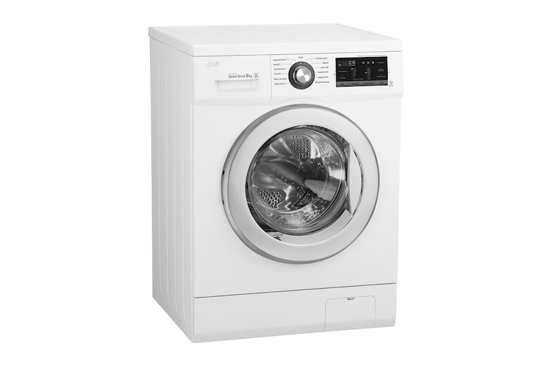 LG Lave-Linge 8KG |1400 tours | 6 Motion Direct Drive™ | A+++-30% | Smart Diagnosis™ | Moteur Direct Drive™ – Garanti 10 ans , LG F84G62WH