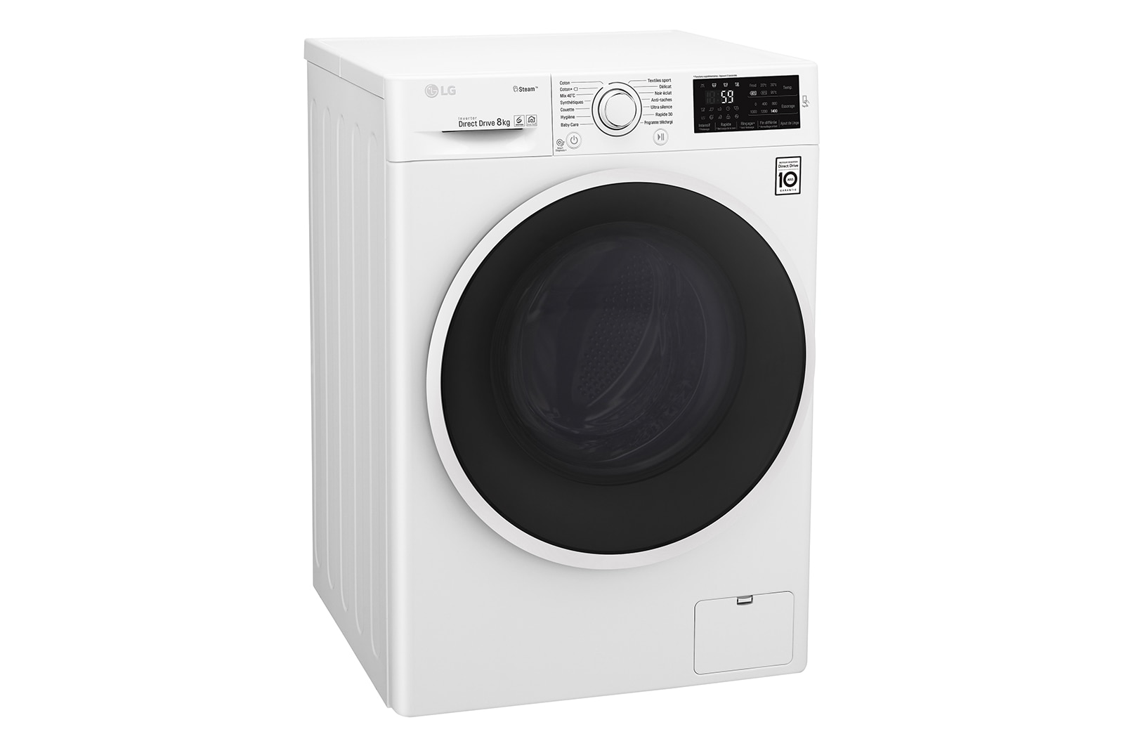 LG Lave-linge 8 KG | 6 Motion Direct Drive™ | A+++(-30%) | Smart Diagnosis™ | Moteur Direct Drive™ garanti 10 ans, LG F84J60WH