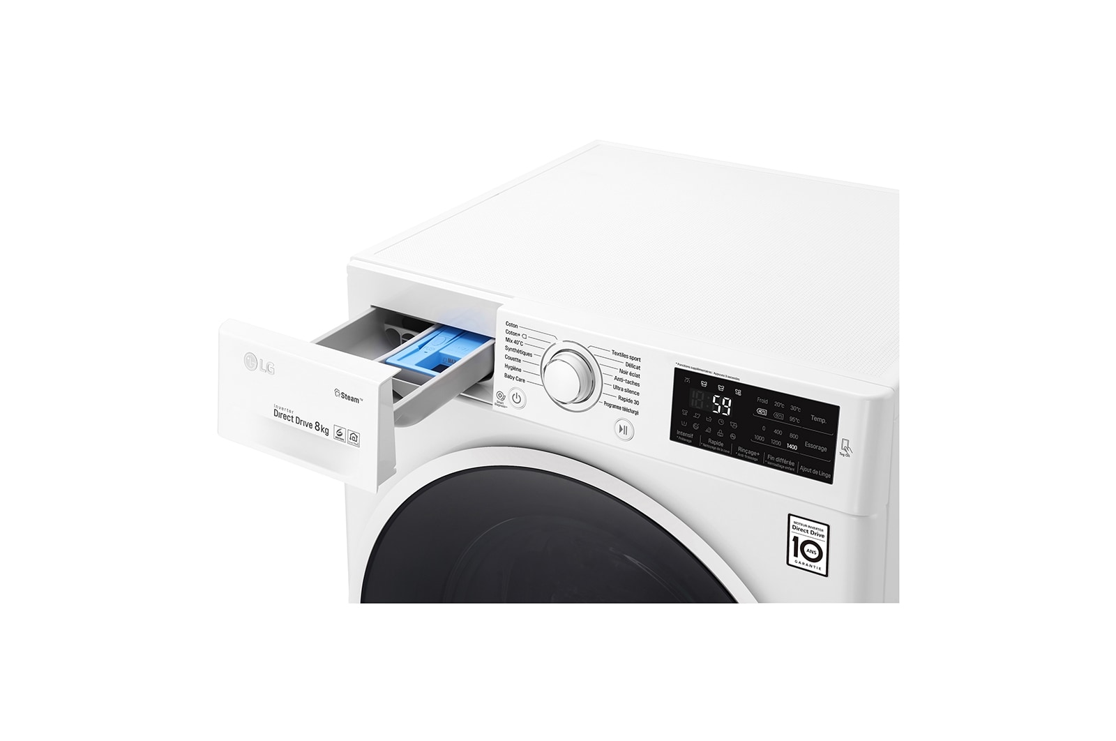 LG Lave-linge 8 KG | 6 Motion Direct Drive™ | A+++(-30%) | Smart Diagnosis™ | Moteur Direct Drive™ garanti 10 ans, LG F84J60WH