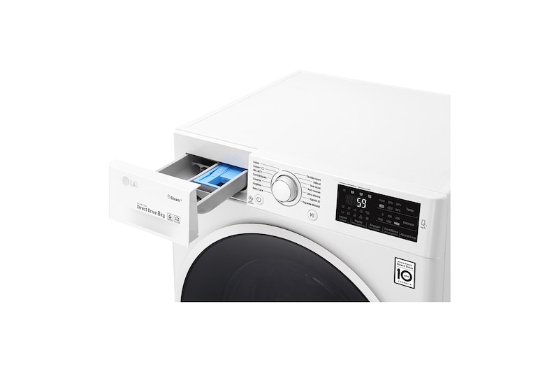 LG Lave-linge 8 KG | 6 Motion Direct Drive™ | A+++(-30%) | Smart Diagnosis™ | Moteur Direct Drive™ garanti 10 ans, LG F84J60WH