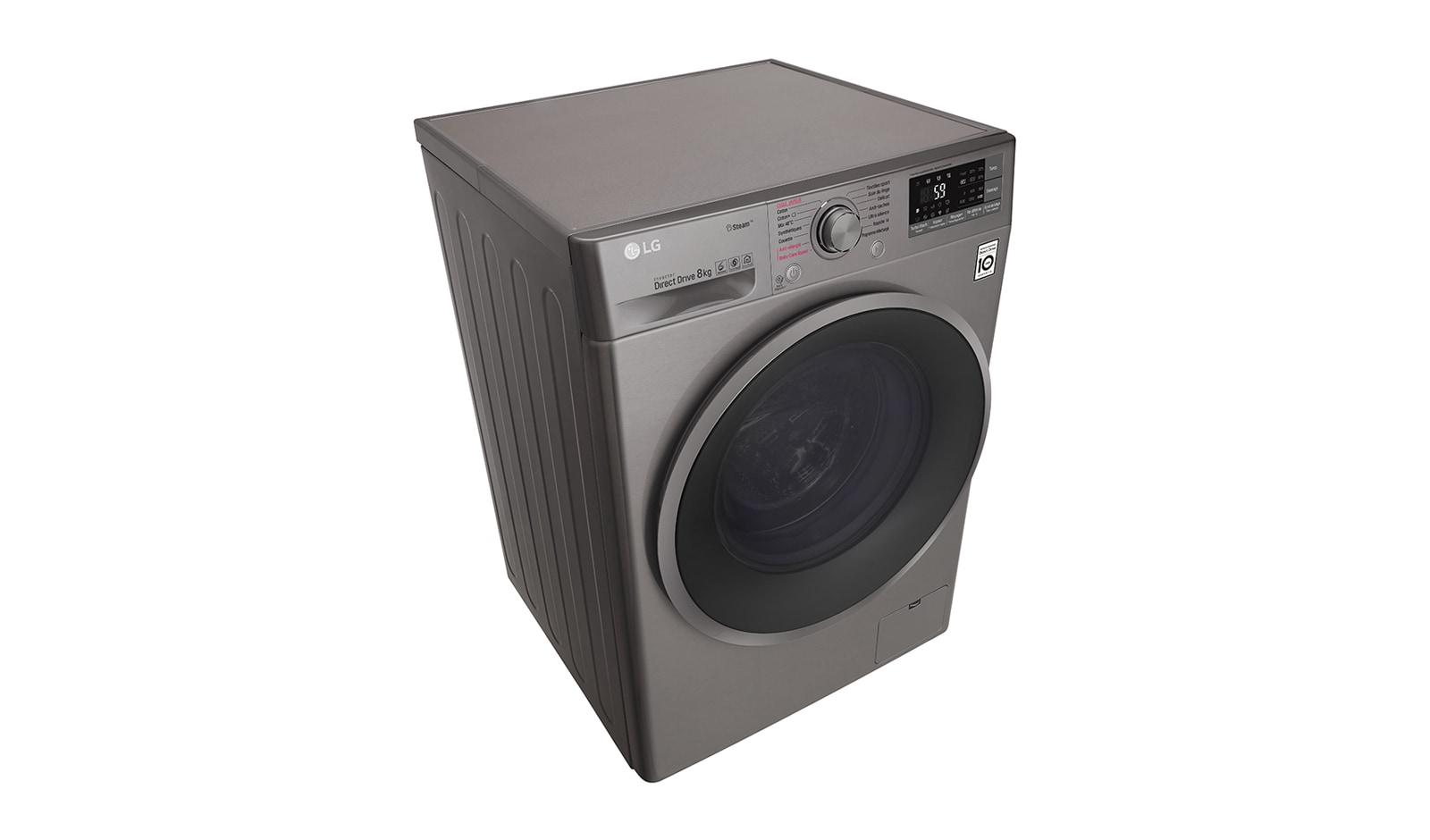 LG Lave-linge 8 KG | Steam™ | 6 Motion Direct Drive™ | A+++(-40%) | Wi-Fi | Smart Diagnosis™ | Moteur Direct Drive™ garanti 10 ans, LG F84J78STS