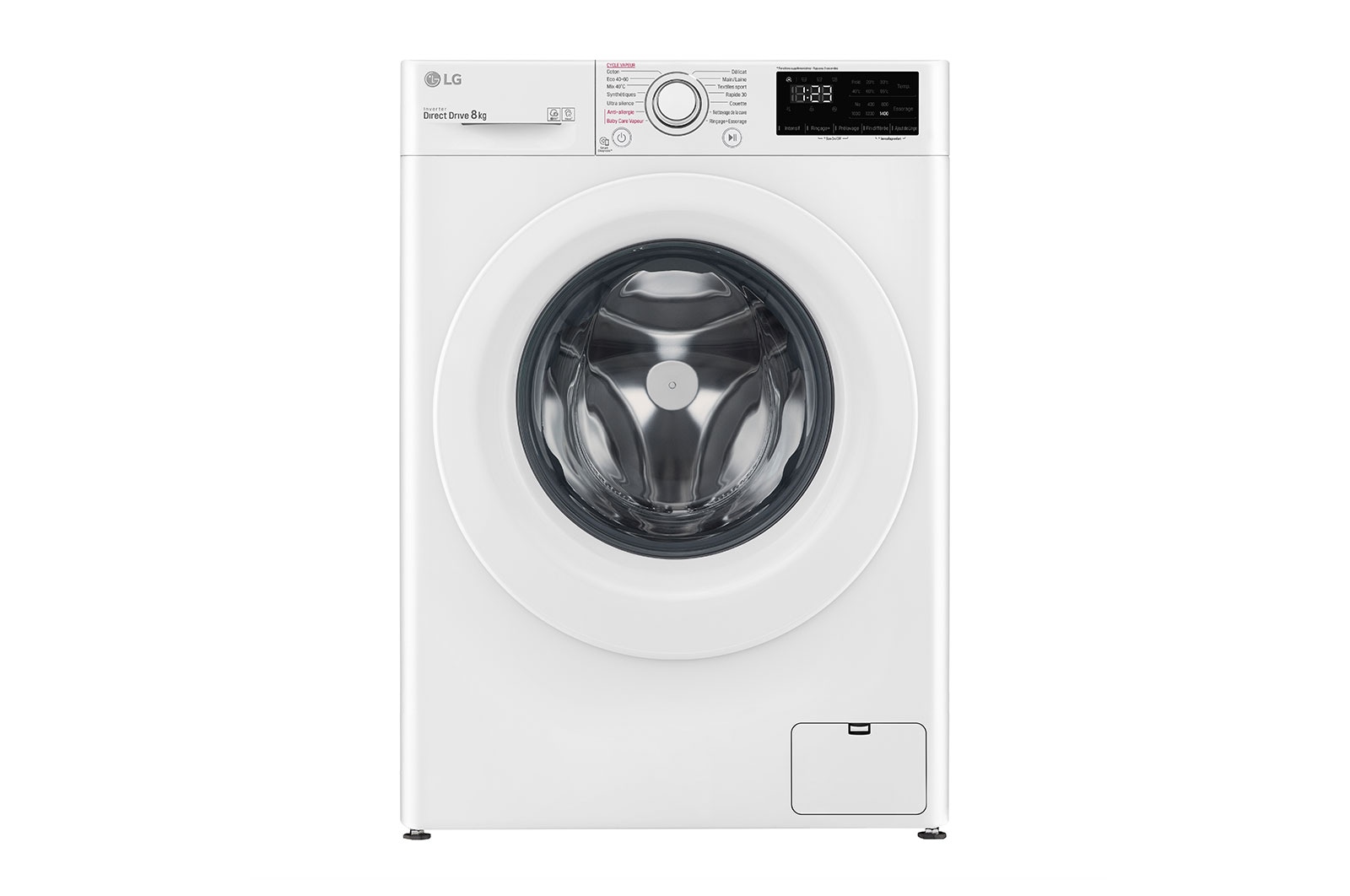 LG Lave-linge 8 kg - 59L | AI Direct Drive™ | Steam™ | Moteur Direct Drive™ garanti 10 ans | D, LG F84N23WHS
