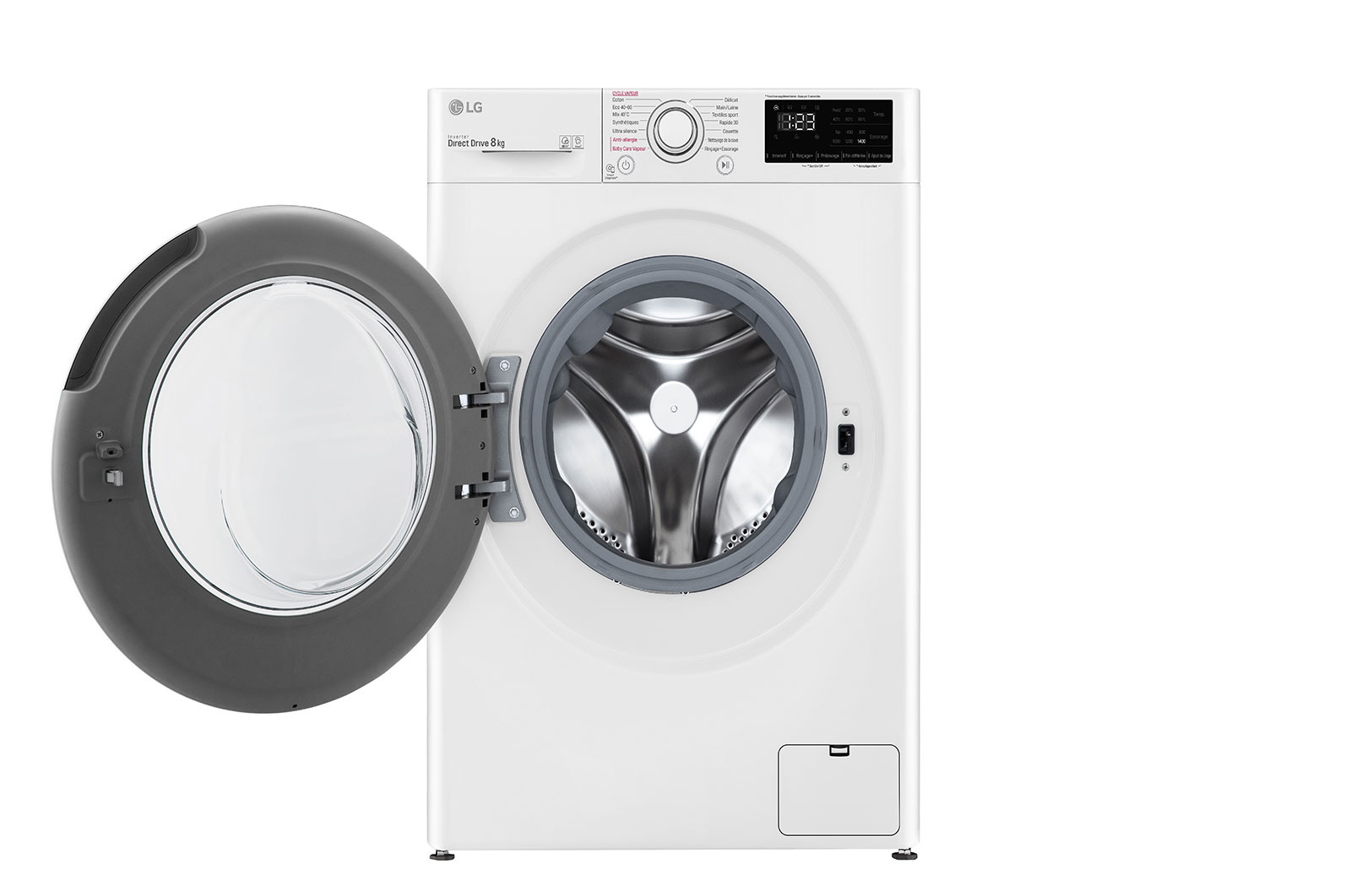 LG Lave-linge 8 kg - 59L | AI Direct Drive™ | Steam™ | Moteur Direct Drive™ garanti 10 ans | D, LG F84N23WHS