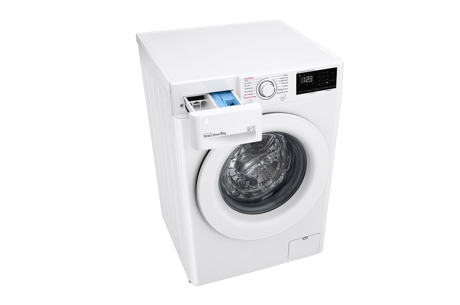 LG Lave-linge 8 kg - 59L | AI Direct Drive™ | Steam™ | Moteur Direct Drive™ garanti 10 ans | D, LG F84N23WHS
