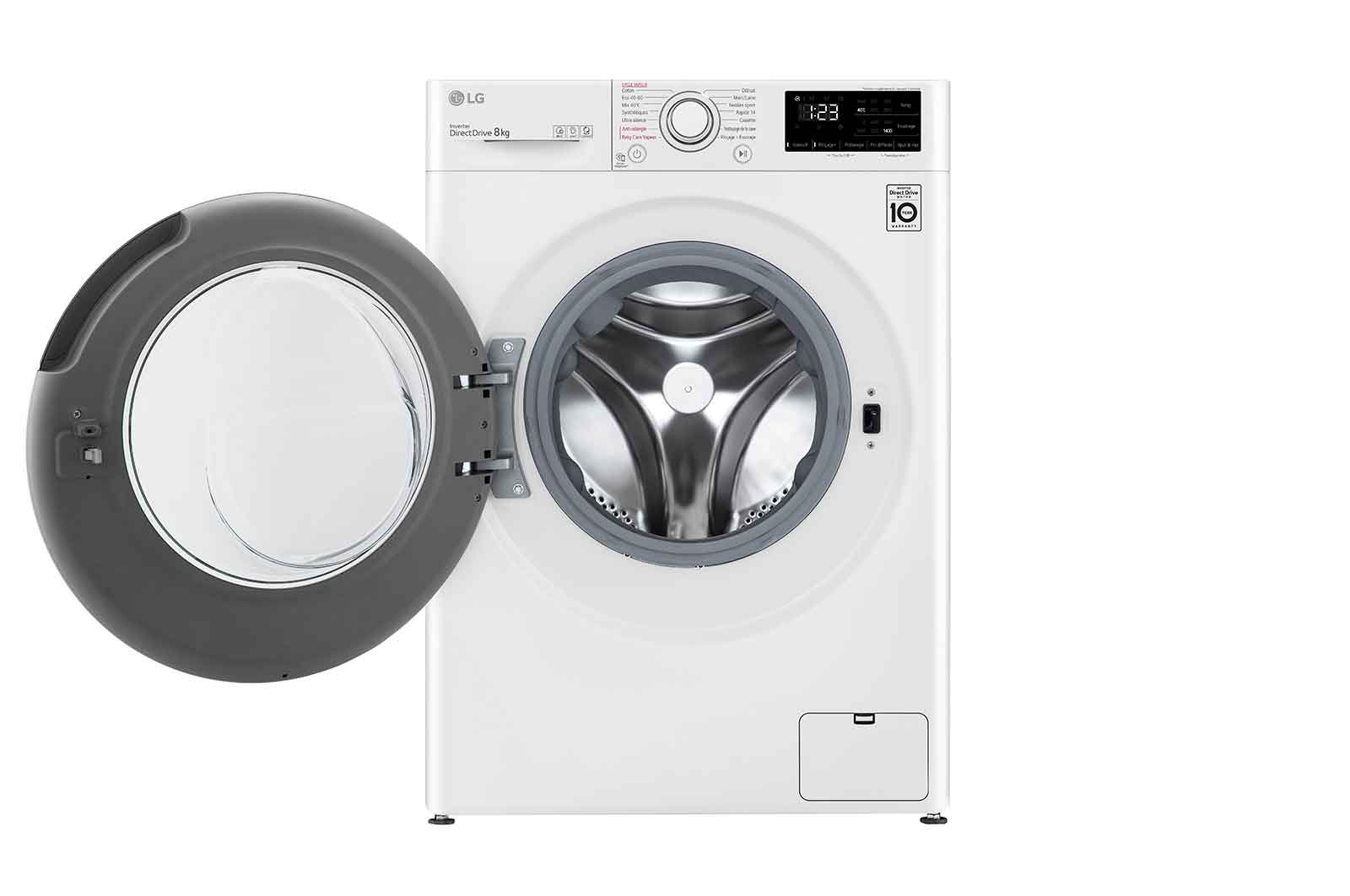 LG Lave-linge 8 kg - 68L | AI Direct Drive™ | Moteur Direct Drive™ garanti 10 ans, LG F84V33WHS