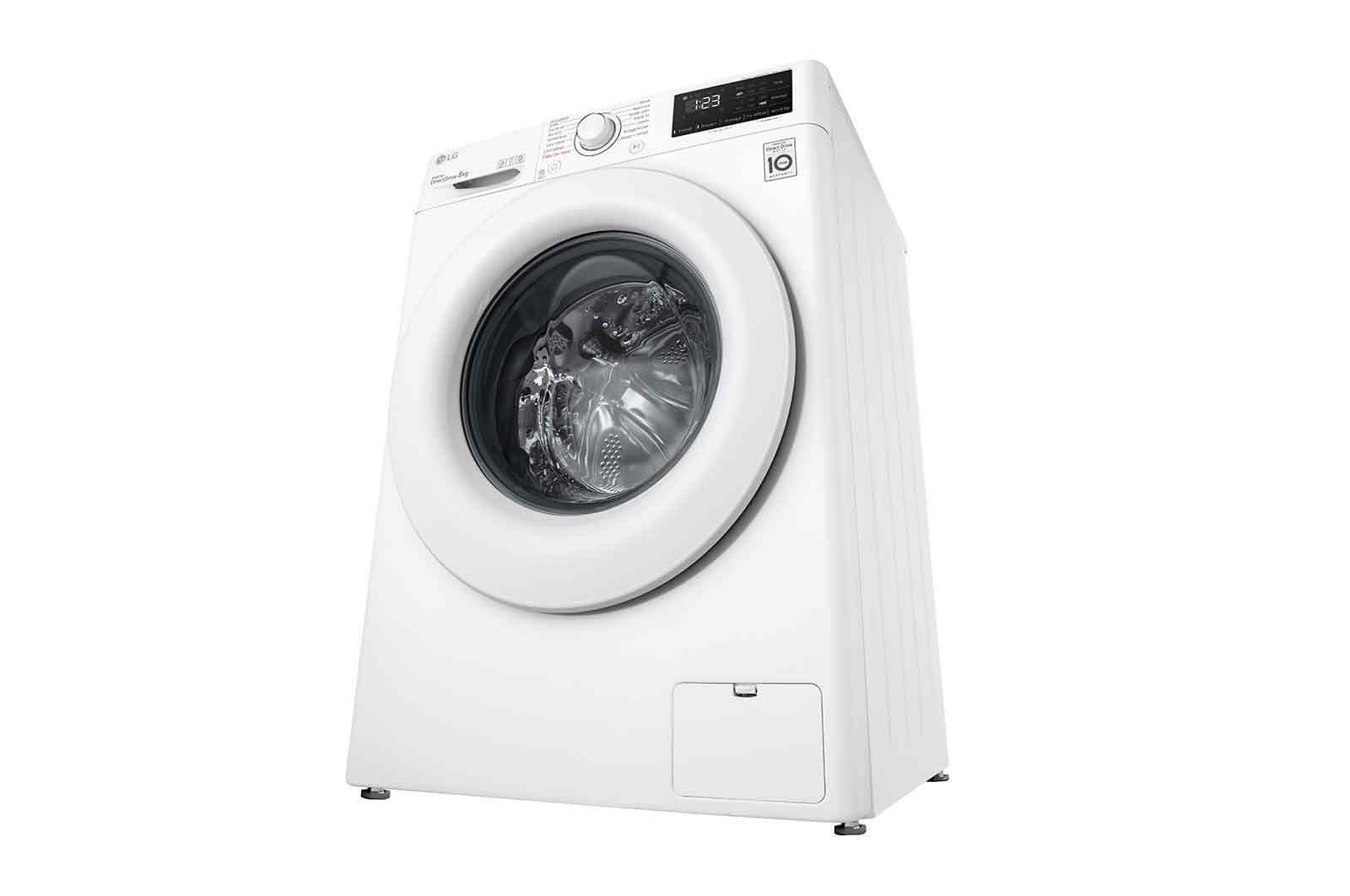 LG Lave-linge 8 kg - 68L | AI Direct Drive™ | Moteur Direct Drive™ garanti 10 ans, LG F84V33WHS