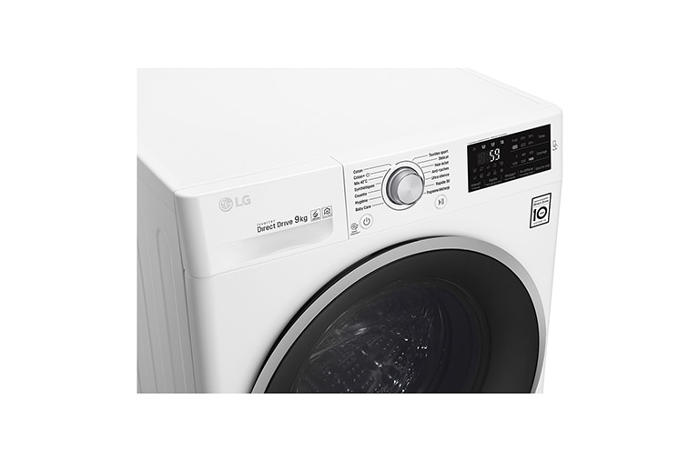 LG Lave-linge 9 KG | 6 Motion Direct Drive™ | A+++(-30%) | Smart Diagnosis™ | Moteur Direct Drive™ garanti 10 ans , LG F94J61WH
