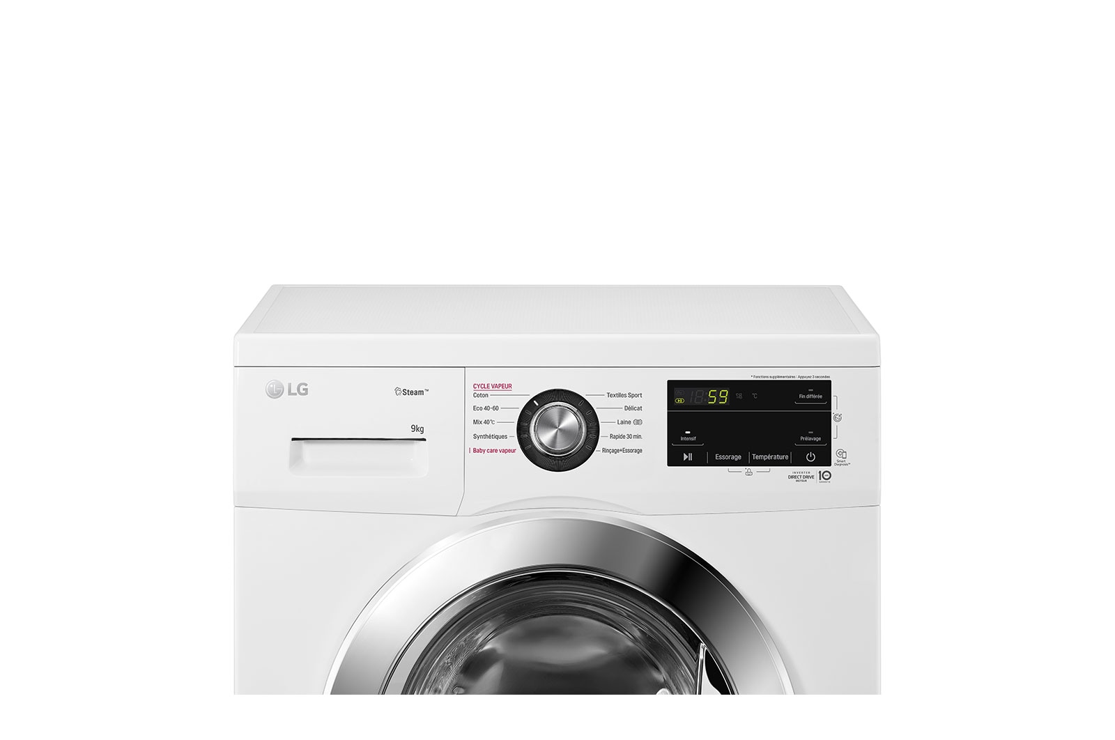 LG Lave-linge 9 kg | Moteur Direct Drive™ garanti 10 ans | Top amovible, LG F94M22WHS