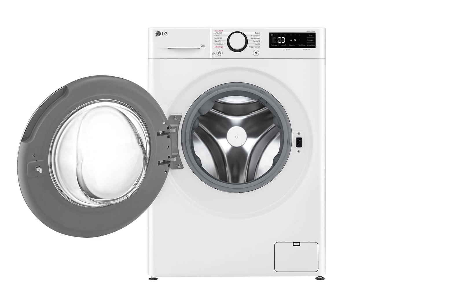 LG Lave-linge 9kg - 68L | AI Direct Drive™ | Grand tambour | Moteur Direct Drive™ garanti 10 ans, LG F94R50WHS