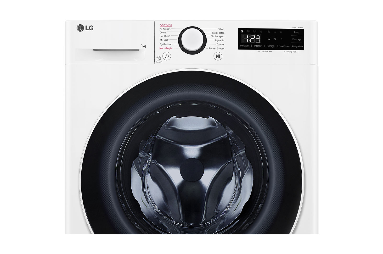 LG Lave-linge 9kg - 68L | AI Direct Drive™ | Grand tambour | Moteur Direct Drive™ garanti 10 ans, LG F94R50WHS