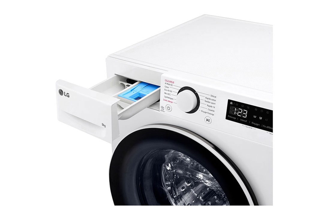 LG Lave-linge 9kg - 68L | AI Direct Drive™ | Grand tambour | Moteur Direct Drive™ garanti 10 ans, LG F94R50WHS