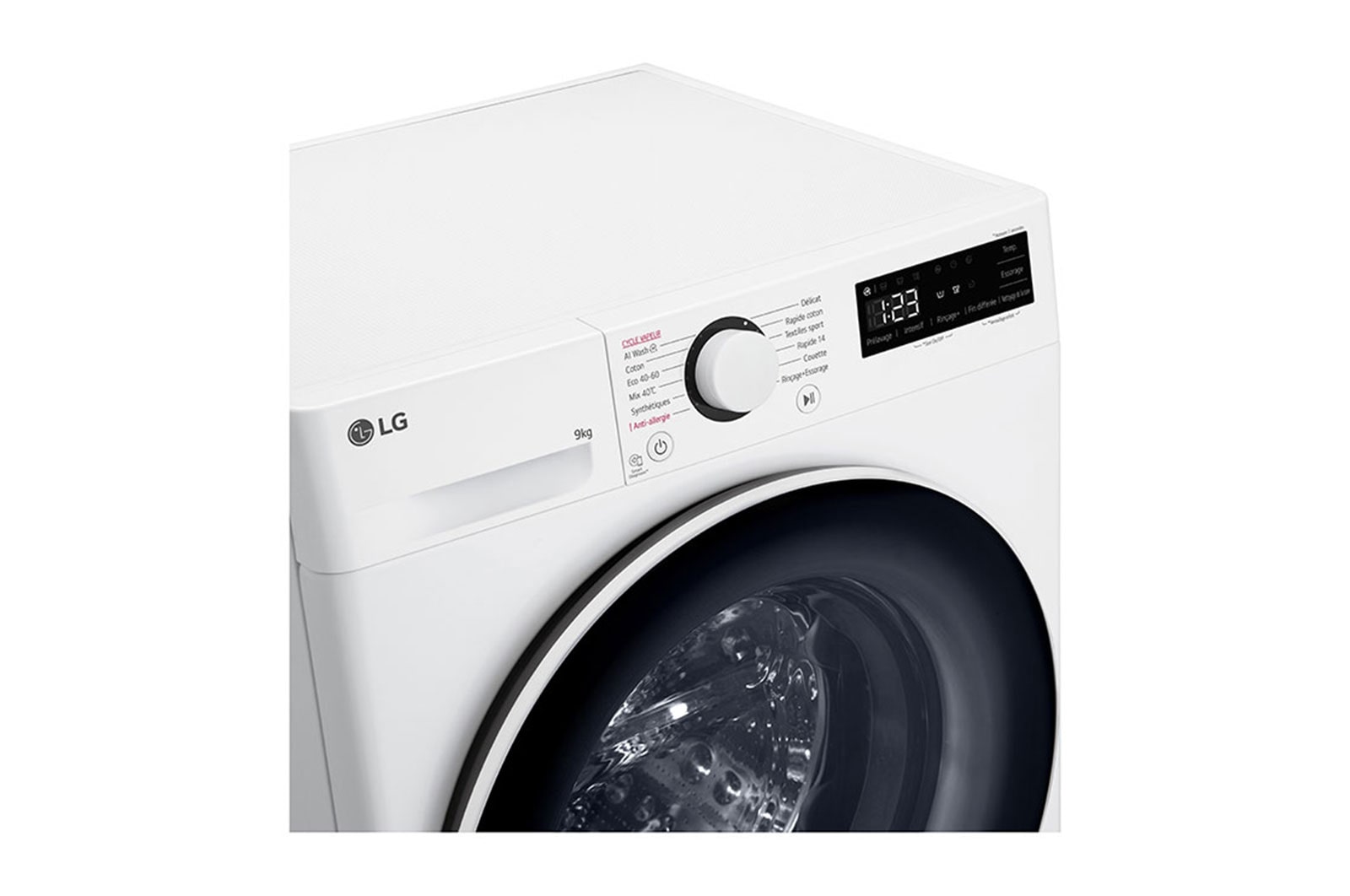 LG Lave-linge 9kg - 68L | AI Direct Drive™ | Grand tambour | Moteur Direct Drive™ garanti 10 ans, LG F94R50WHS