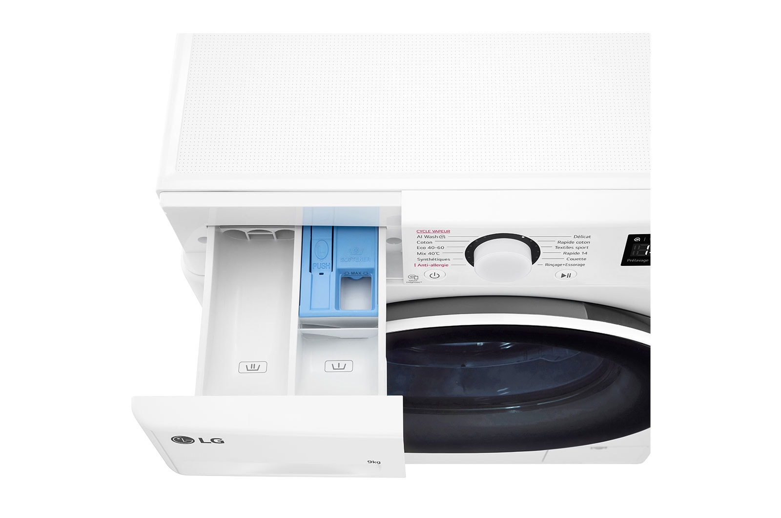 LG Lave-linge 9kg - 68L | AI Direct Drive™ | Grand tambour | Moteur Direct Drive™ garanti 10 ans, LG F94R50WHS