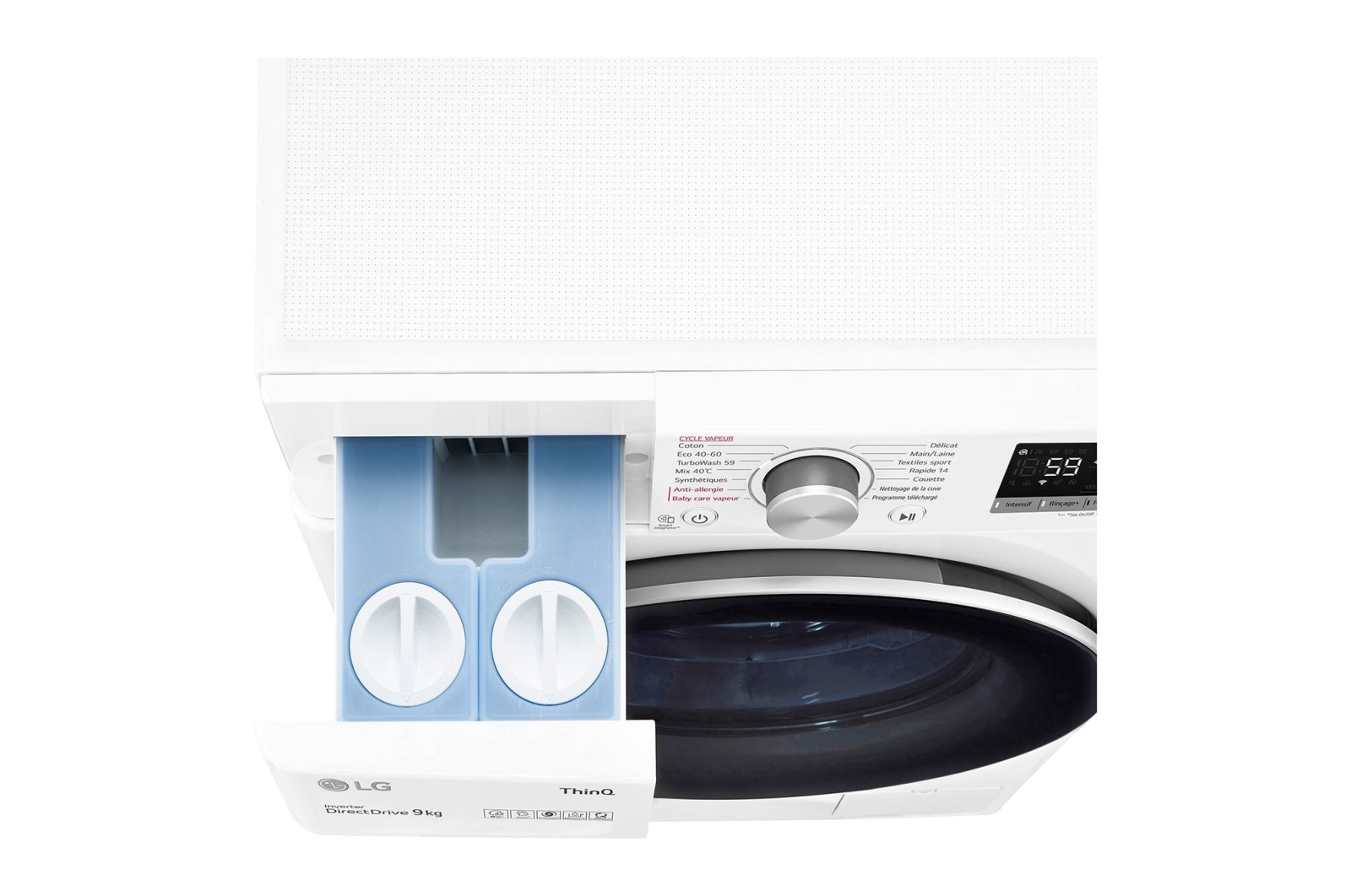 LG Lave-linge 9 kg - 68L | AI Direct Drive™ | Dosage automatique | Moteur Direct Drive™ garanti 10 ans, LG F94V51WHSA