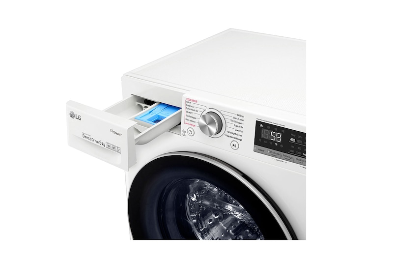 LG Lave-linge 9 KG - 68L | 6 Motion Direct Drive™ | Moteur Direct Drive™ garanti 10 ans | AI DD | Steam + | 54/71dB | A+++(-40%) , LG F94V71WHS