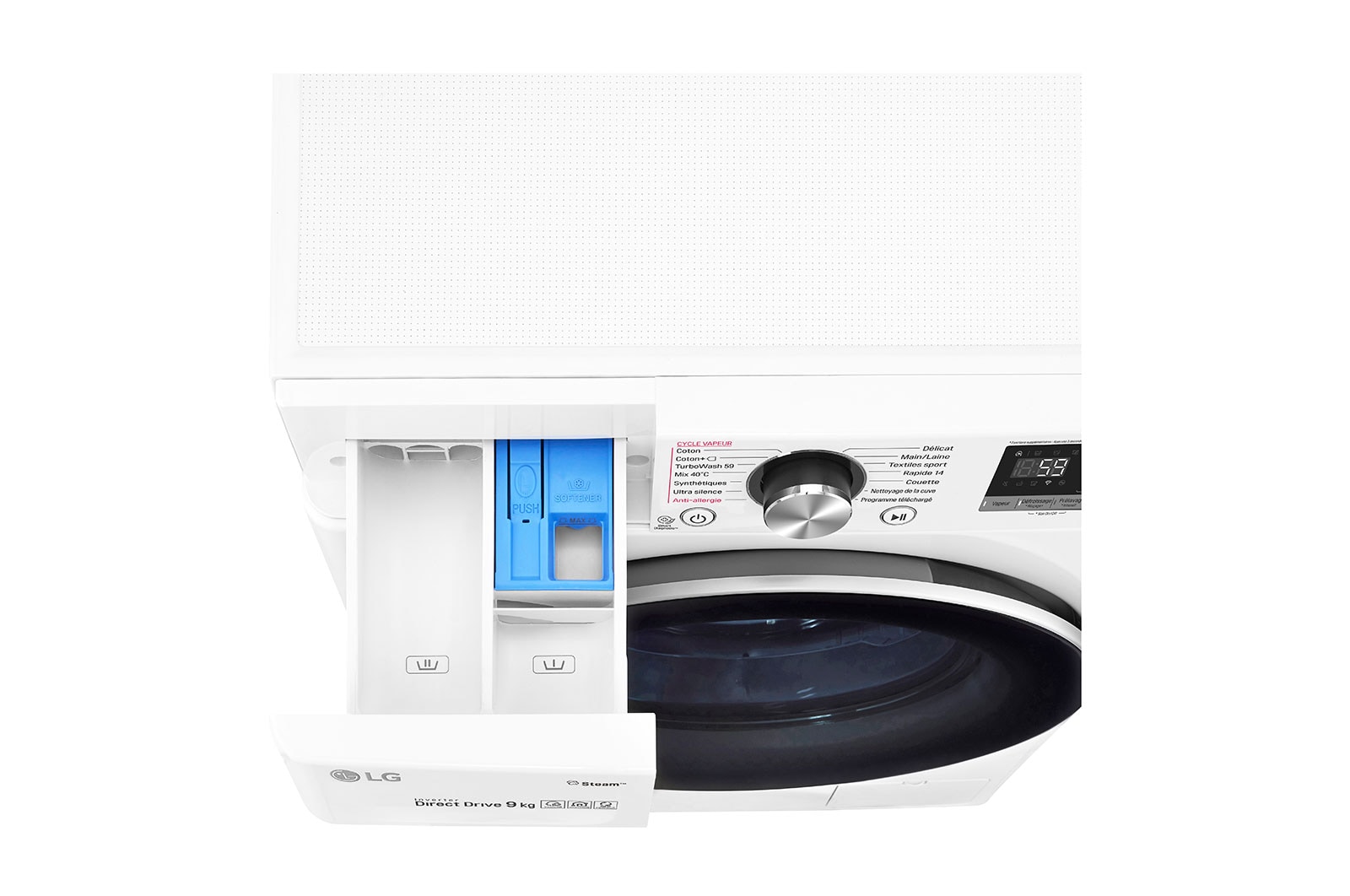 LG Lave-linge 9 KG - 68L | 6 Motion Direct Drive™ | Moteur Direct Drive™ garanti 10 ans | AI DD | Steam + | 54/71dB | A+++(-40%) , LG F94V71WHS