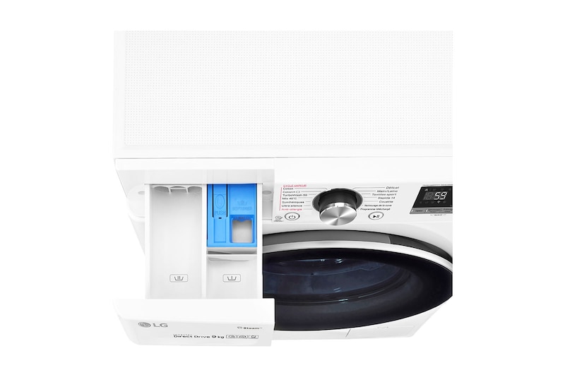 LG Lave-linge 9 KG - 68L | 6 Motion Direct Drive™ | Moteur Direct Drive™ garanti 10 ans | AI DD | Steam + | 54/71dB | A+++(-40%) , LG F94V71WHS