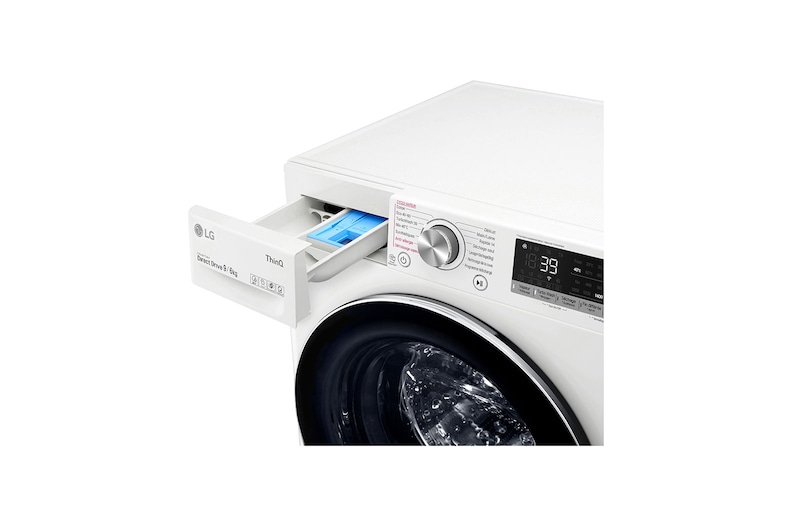 LG Lavante-séchante 9/6 KG - 68L | 6 Motion Direct Drive™ | Moteur Direct Drive™ garanti 10 ans | TurboWash™ 360° | AIDD™ | Steam™ | 52/71dB | E, LG F964V72WRHT