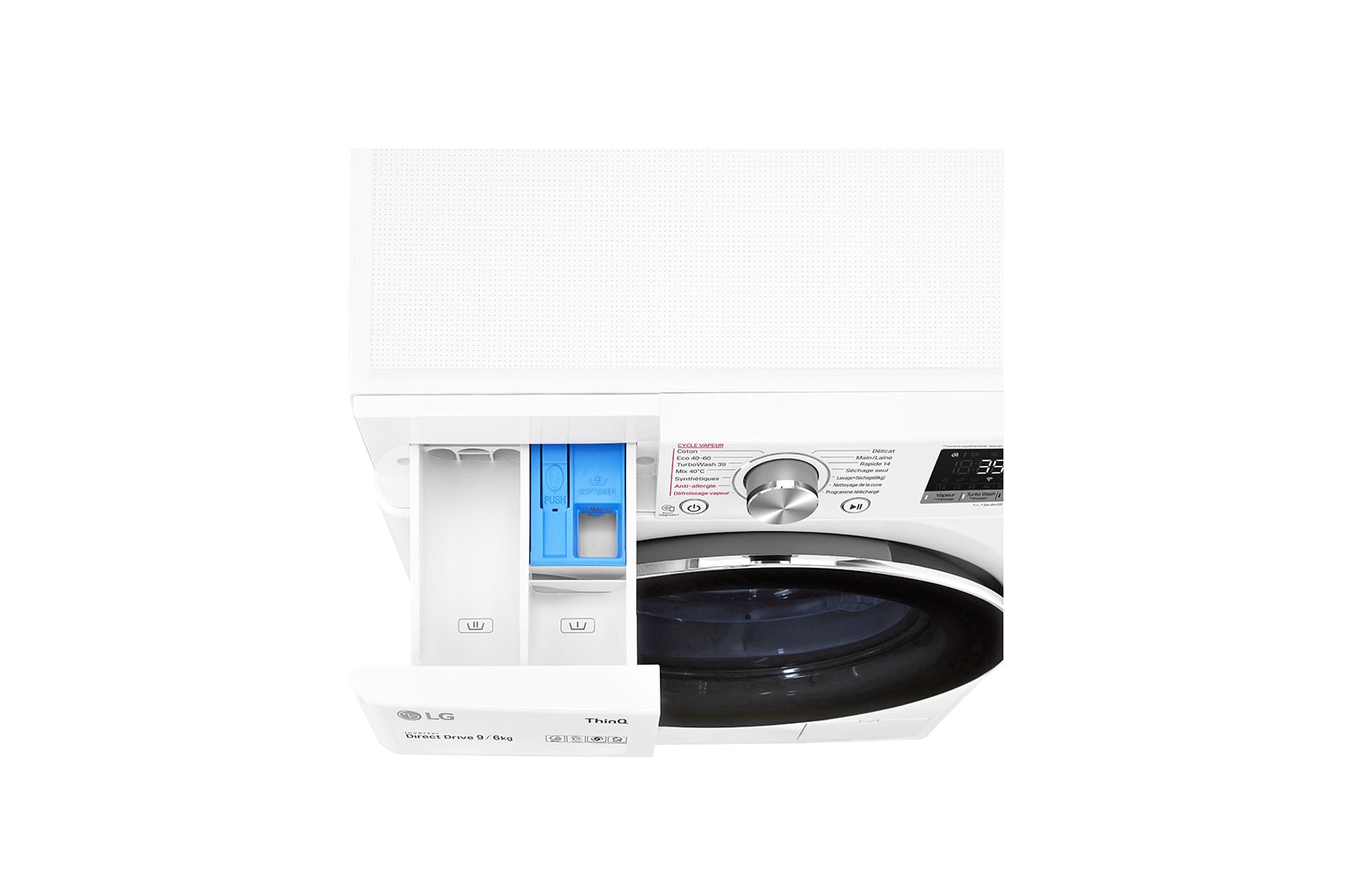 LG Lavante-séchante 9/6 KG - 68L | 6 Motion Direct Drive™ | Moteur Direct Drive™ garanti 10 ans | TurboWash™ 360° | AIDD™ | Steam™ | 52/71dB | E, LG F964V72WRHT