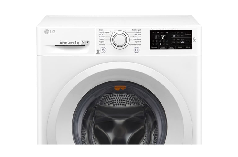 LG Lave-Linge 9KG |1400 tours | Turbo Wash™ | 6 Motion Direct Drive™ | Smart Diagnosis™ | Moteur Direct Drive™ – Garanti 10 ans , LG FH4U2VFN3