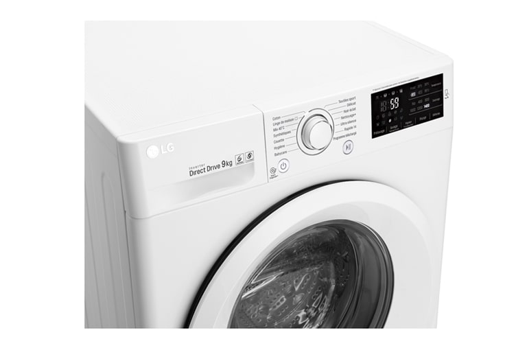 LG Lave-Linge 9KG |1400 tours | Turbo Wash™ | 6 Motion Direct Drive™ | Smart Diagnosis™ | Moteur Direct Drive™ – Garanti 10 ans , LG FH4U2VFN3