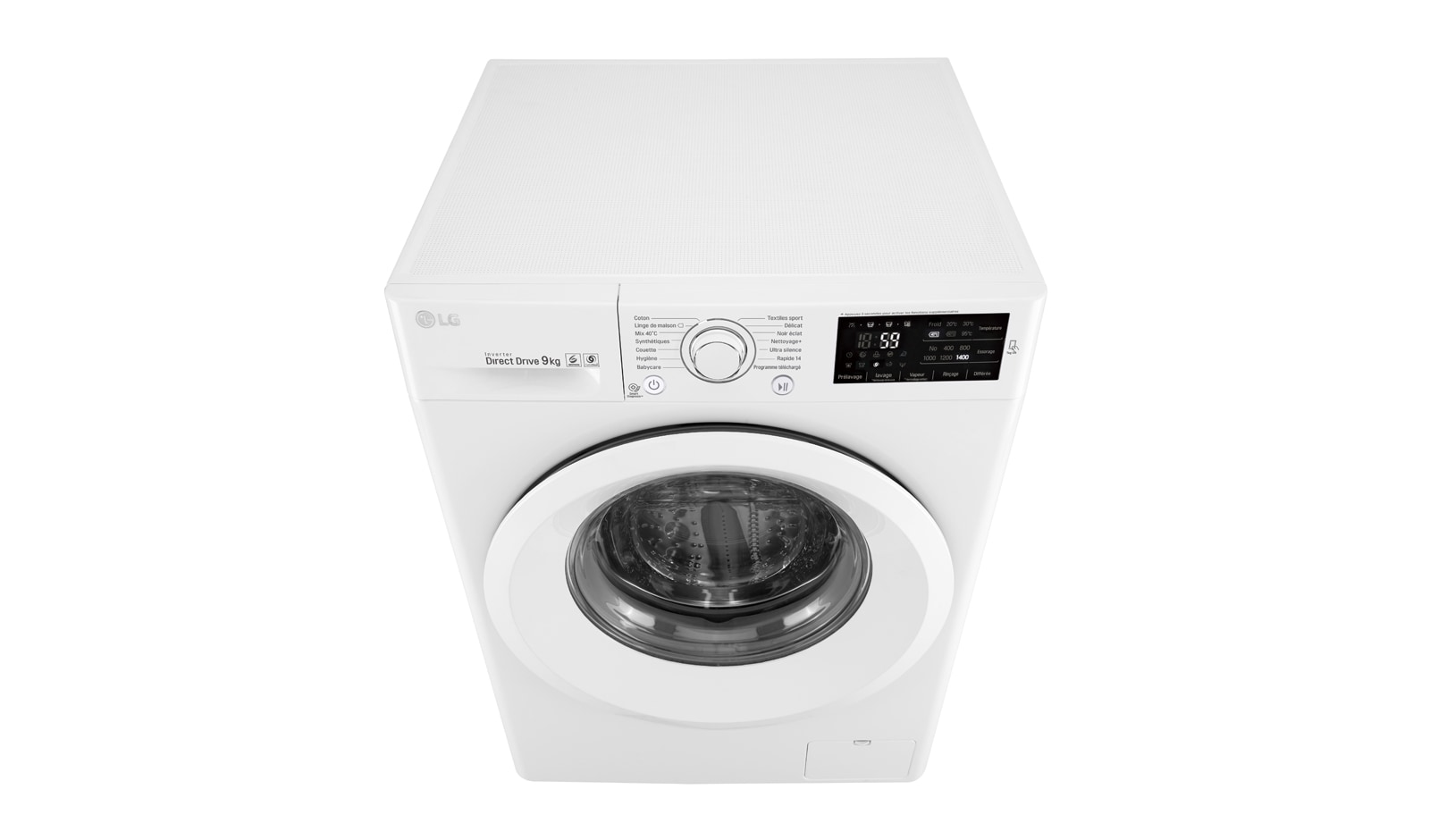 LG Lave-Linge 9KG |1400 tours | Turbo Wash™ | 6 Motion Direct Drive™ | Smart Diagnosis™ | Moteur Direct Drive™ – Garanti 10 ans , LG FH4U2VFN3