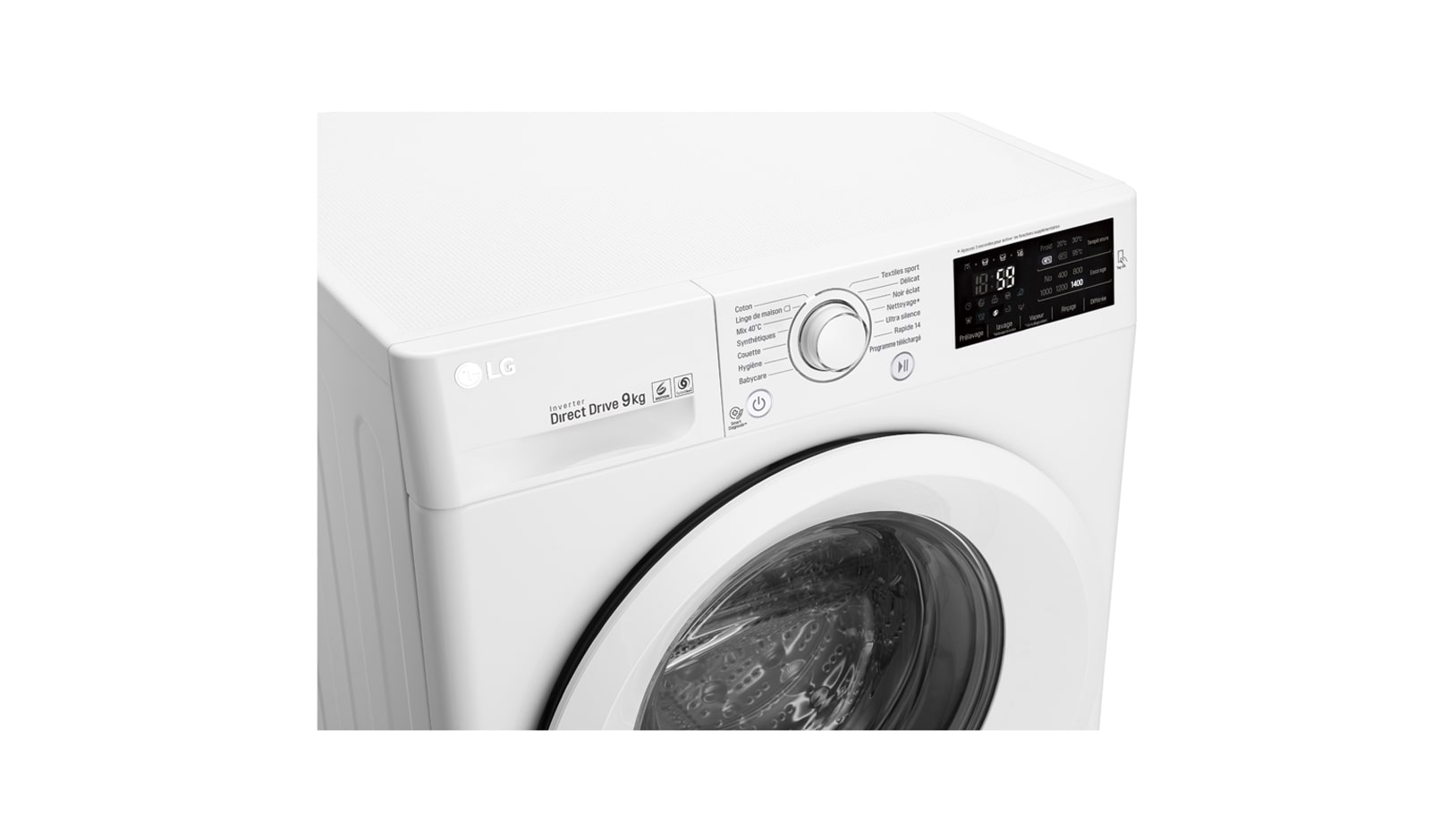 LG Lave-Linge 9KG |1400 tours | Turbo Wash™ | 6 Motion Direct Drive™ | Smart Diagnosis™ | Moteur Direct Drive™ – Garanti 10 ans , LG FH4U2VFN3