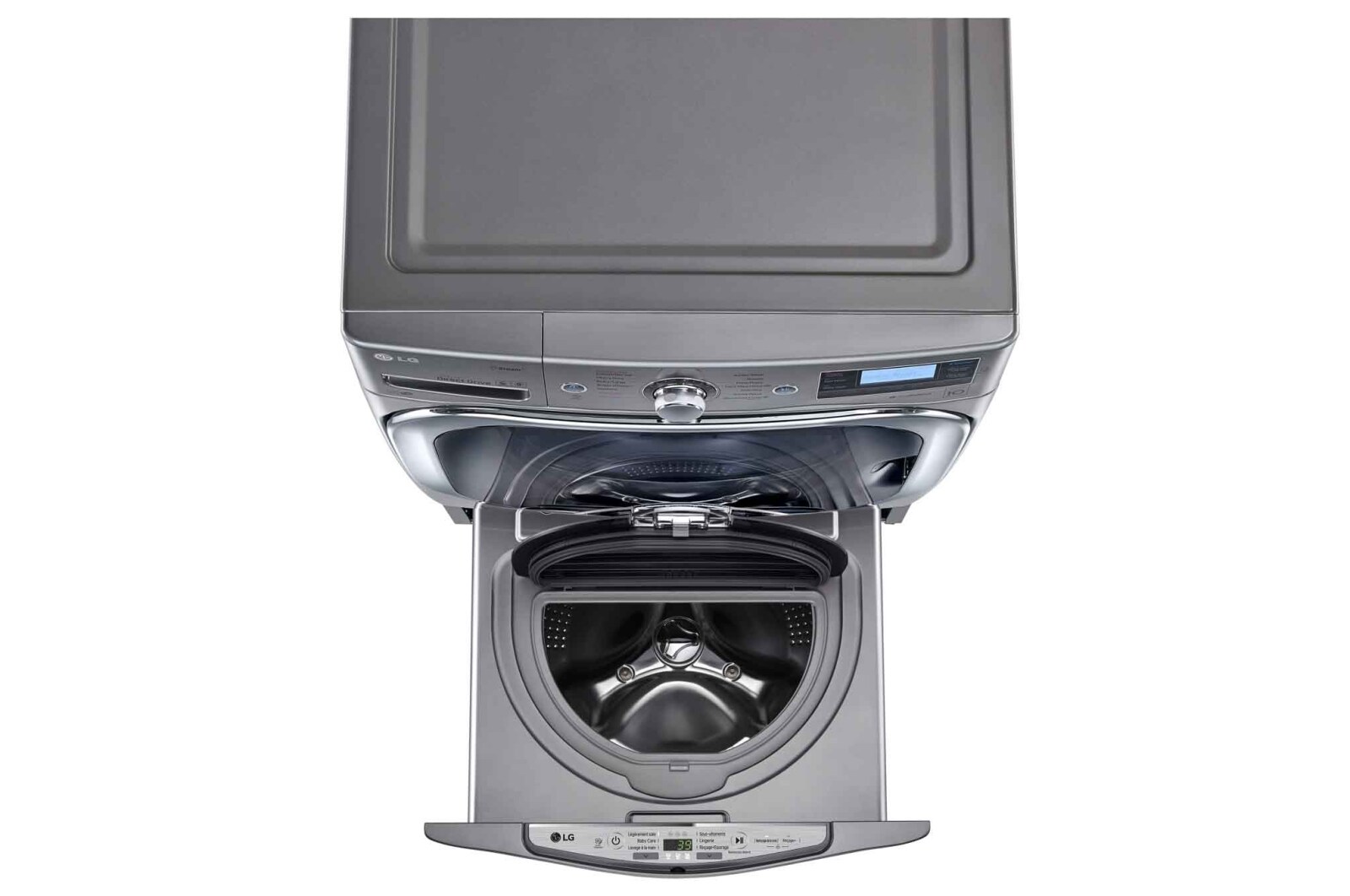 LG Lave-linge 3,5 KG | 3 Motion Direct Drive™ | Smart Diagnosis™ | Moteur Direct Drive™ garanti 10 ans | LG TWINWash™ Mini, LG FM37E1IX