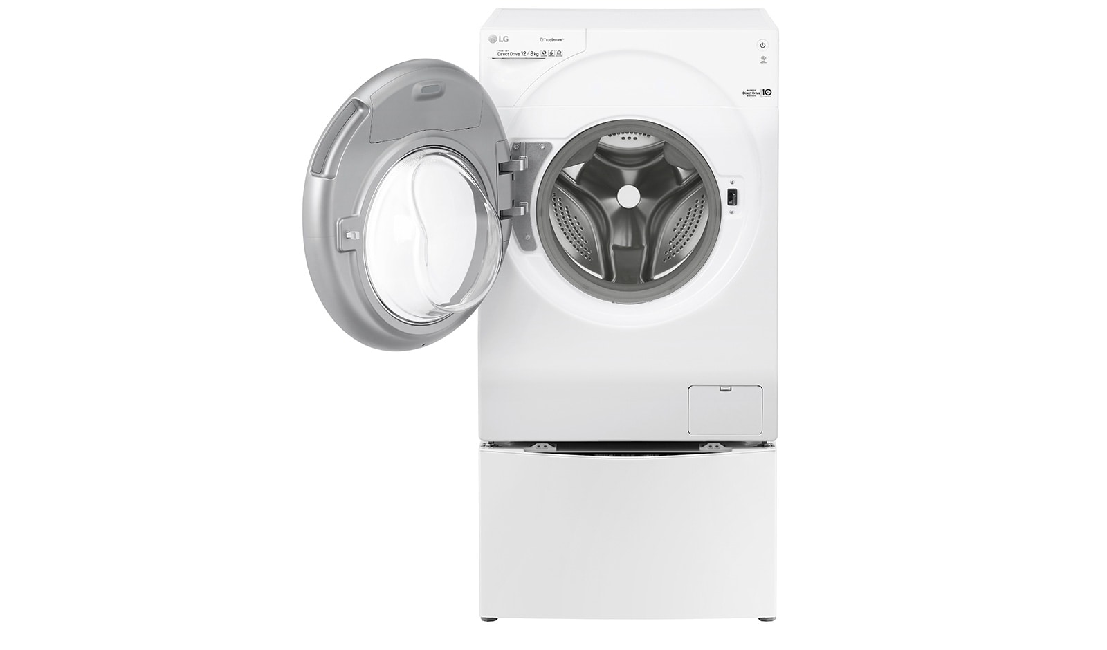 LG TWINWash™ Lavante-séchante 12/8 KG | Mini Lave Linge 2KG | TrueSteam™ | EcoHybrid | Wi-Fi  |  Moteur Direct Drive™ garanti 10 ans, LG T286G1GWRH