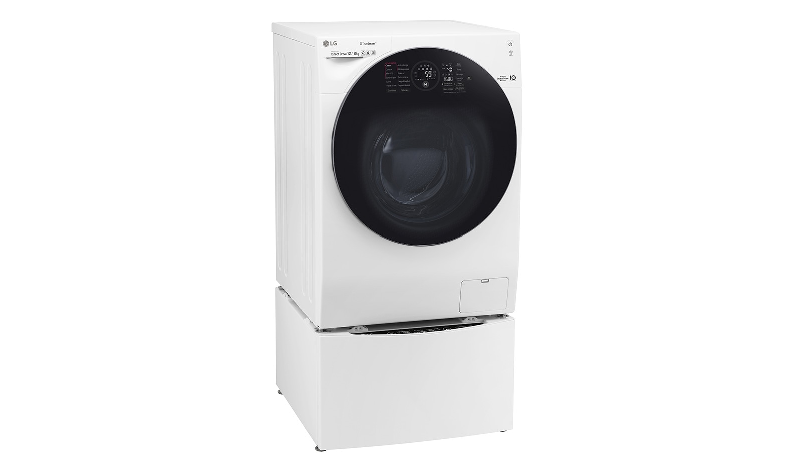 LG TWINWash™ Lavante-séchante 12/8 KG | Mini Lave Linge 2KG | TrueSteam™ | EcoHybrid | Wi-Fi  |  Moteur Direct Drive™ garanti 10 ans, LG T286G1GWRH