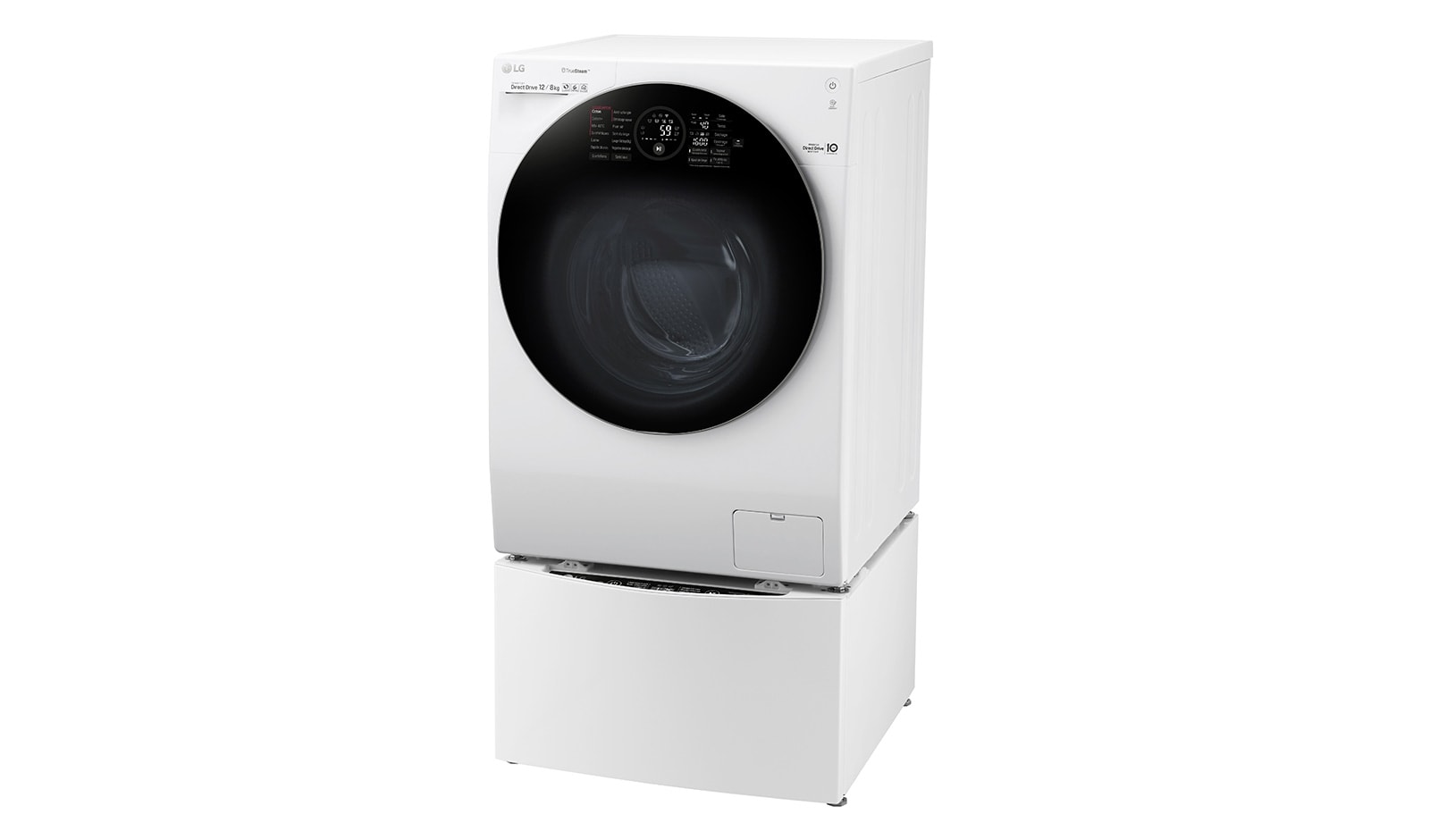 LG TWINWash™ Lavante-séchante 12/8 KG | Mini Lave Linge 2KG | TrueSteam™ | EcoHybrid | Wi-Fi  |  Moteur Direct Drive™ garanti 10 ans, LG T286G1GWRH