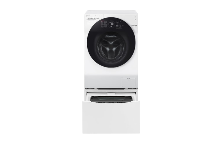 LG TWINWash™ Lavante-séchante 12/8 KG | Mini Lave Linge 2KG | TrueSteam™ | EcoHybrid | Wi-Fi  |  Moteur Direct Drive™ garanti 10 ans, LG T286G1GWRH