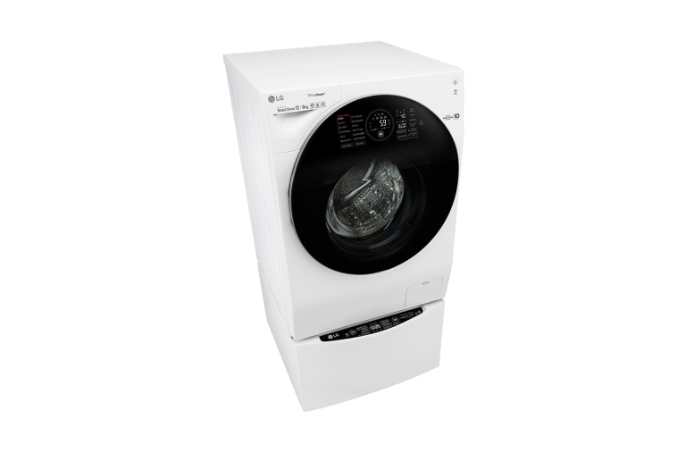 LG TWINWash™ Lavante-séchante 12/8 KG | Mini Lave Linge 2KG | TrueSteam™ | EcoHybrid | Wi-Fi  |  Moteur Direct Drive™ garanti 10 ans, LG T286G1GWRH