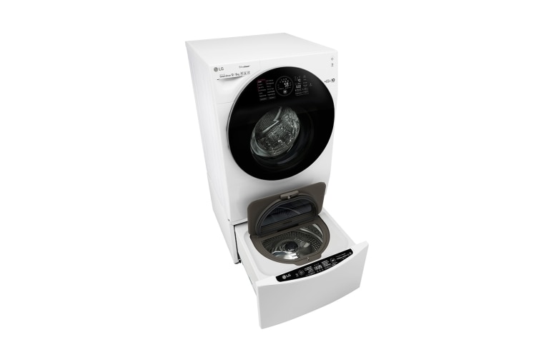 LG TWINWash™ Lavante-séchante 12/8 KG | Mini Lave Linge 2KG | TrueSteam™ | EcoHybrid | Wi-Fi  |  Moteur Direct Drive™ garanti 10 ans, LG T286G1GWRH